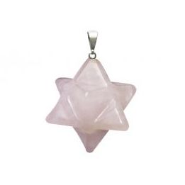 Cuarzo Rosa Colgante Merkabas 2cm